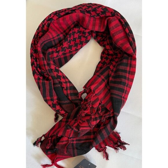 Lovarzi Shemagh Desert Scarf Unisex Red/Black Tactical OS NEW - Picture 9 of 9